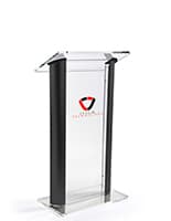 Clear & Black Podium with 2-Color Customization 48" Tall Clear & Black Podium