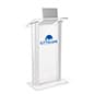 Recycled Acrylic Podium with Aluminum Sides, Custom Artwork - Clear & Silver