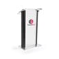 Acrylic and Aluminum Podium, Frosted Panel, 2 Color Imprint – Black