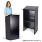 Portable Podium for Floor, Open Back with Shelf, MDF - Black