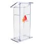 Acrylic Podium for Floor w/ Open Back and Shelf, Custom Printing - Multiple Finishes