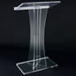 Acrylic Podiums for Floor, X-Shaped Post, Rubber Feet - Clear