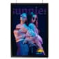Hanging LED Poster Holder for Windows, Snap Open Frame, Illuminated