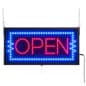 "OPEN" Animated LED Sign with Hanging Hardware, Rectangular - Red & Blue