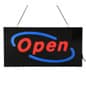 "OPEN" LED Sign with Hanging Chain, Rectangular - Red & Blue