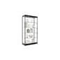 40" Display Case w/ LED Top & Side Lights, 4 Fixed Shelves, Hinged Doors - Black