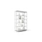 48” Display Case w/ 9 LED Top & Side Lights, 4 Fixed Shelves, Hinged Doors - Silver