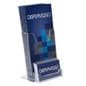 Acrylic Brochure Holder, 4"w, Tabletop, Business Card Pocket - Clear