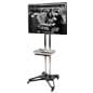 TV Stand with Adjustable Shelf, Fits 37-70" Monitors, Locking Wheels - Silver