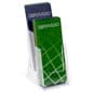 Tiered Acrylic Brochure Holder, 4"w, Wall or Tabletop - Clear