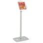 Metal Magazine Floor Stand, 8.5"w, Single Pocket, Adjustable