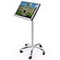 TV Stand with Wheels Fits Monitors 15 to 27-Inch, Height-Adjustable - Silver