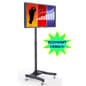 TV Stand with Wheels, Fits Monitors 32-47", Height-Adjustable – Black