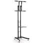 TV Stand with AV Shelf, Fits Monitors 32 to 65", Locking Wheels – Black