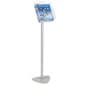 Metal and Acrylic Magazine Floor Stand, 8.5"w, Single Pocket, Tilting – Silver