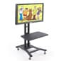 TV Stand with Shelf, Fits Monitors 37” to 65”, Wheels – Black