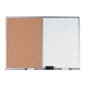 Combination Cork & White Dry Erase Board - Silver