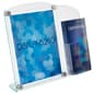 8.5" x 11" Acrylic Countertop Sign Holder with Pamphlet Holder, Standoffs - Clear