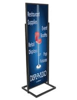 Black 22" x 69" Poster Stand is Great for Trade Shows and Retail Environments for Grabbing Attention Floor Standing Black 22" x 69" Poster Stand