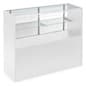 4’ Display Counter w/ White Finish, Adjustable Tempered Glass Shelf & Sliding Doors