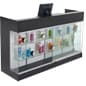 Retail Store Counter w/ Tempered Glass, Adjustable Shelves, Rear Storage