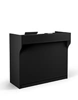 Register Stand: 48"W Ledgetop Counter, Black register stand