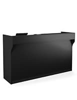 72" Cash Wrap w/ Adjustable Storage Shelves & Pull-out Drawer - Black Retail sales counter in black