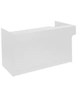 Solid White Ledgetop Counter with (2) Storage Shelves & (1) Drawer Solid White Ledgetop Counter