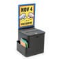 Locking Metal Ballot Box w/ 8.5 x 11 Acrylic Header, Wall or Countertop - Black