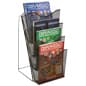 4 Tier Literature Rack for Countertop, Fits 8.5x11 & 4x9 Pamphlets, Mesh - Black