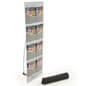 8-Pocket Portable Literature Floor Stand with Case, Mesh 8.5 x 11 Pockets - Gray