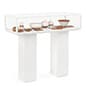 46" Display Case with Pedestal Design, Tempered Glass, Locking Doors - White