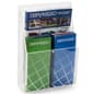 Acrylic Literature Holder, 4"/8.5"w, Wall or Tabletop, Adjustable Pockets - Clear