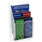 Acrylic Literature Holder, 4"/8.5"w, Wall or Tabletop, Adjustable Pockets - Clear