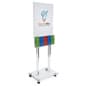 22" x 28" Acrylic Floor Standing Sign Holder w/ 5 Literature Pockets, Wheels - Clear
