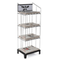 4-Tiered Wire Newspaper Rack for Floor, with Separate Header, Holds 90 Papers, Black