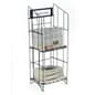 2-Tiered Wire Newspaper Rack for Floor, with Separate Header, Holds 70 Papers, Black