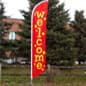 14' Feather Flag w/ Ground Spike and Pre-printed Opening Message