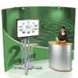 9' Trade Show Booth w/ Custom Backdrop, TV Stand, Counter, 2 Spotlights, Portable