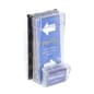 Outdoor Acrylic Brochure Wall Rack, 4"w, Business Card Pocket, Hinged Lid - Clear