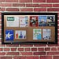 Enclosed Cork Board for Outdoors, Illuminated, with Locking Door - Black