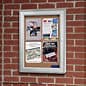 Enclosed Bulletin Board, Outdoor Use, Locking - Silver