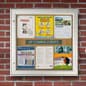 Enclosed Bulletin Board, Outdoor Use, Locking - Silver