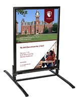The PVC Lens on This Wind Resistant Sidewalk Sign Secures Your Signage Via Magnetic Lining A Wind Resistant Sidewalk Sign for (2) 30" x 40" Posters