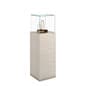 17.5" w Pedestal Showcase Display, Locking, Lift-Off Top - Concrete Groovz