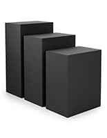 Floor Standing Pedestal Sets, 24"w x 16"d Rectangular Top - Set of 3 Display pedestal set with black colorway