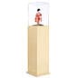 13"w Pedestal Display Case, Locking Acrylic Top - Maple