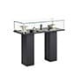 46" Display Case with Pedestal Design, Rear Hinged Doors, Frameless - Black