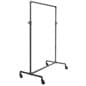 Pipeline Clothing Rack with Single Hang Bar, Height Adjustable, Wheels - Gray