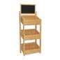 3-Tier Dump Bin, Floor Standing, Pine Wood Frame with Chalkboard Header – Oak
